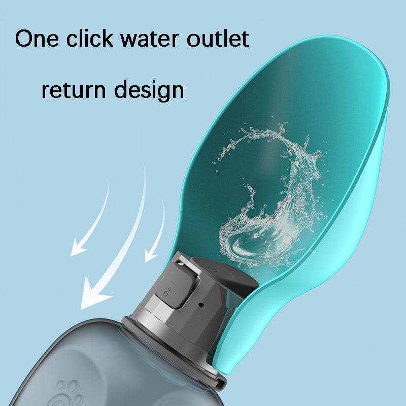 Spill-Proof Travel Water Bottle with Bowl (800 ml) – One-Hand Leak-Lock, BPA-Free