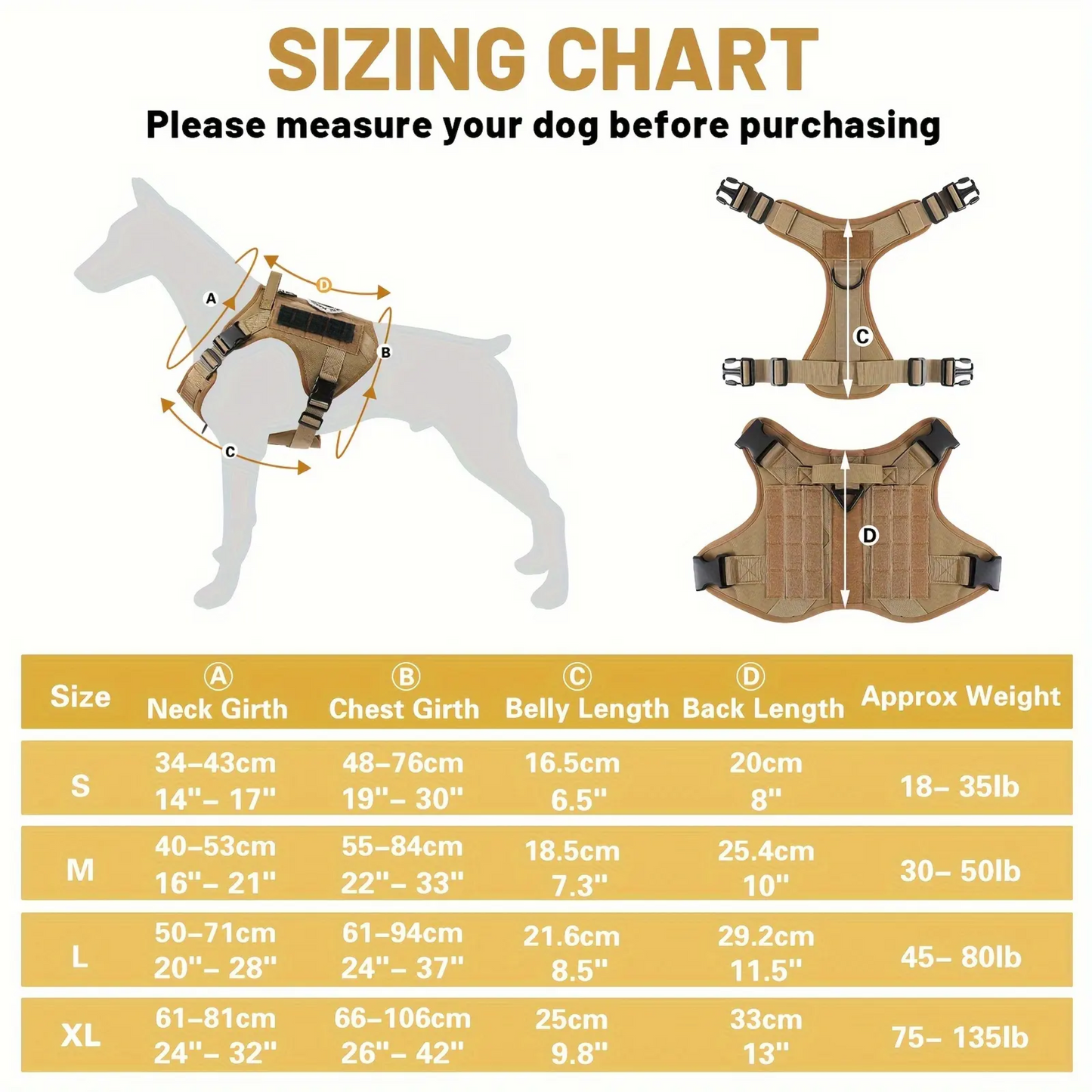 Tactical No-Pull Dog Harness – Reflective, Metal Buckles, Grab Handle (S–XL)