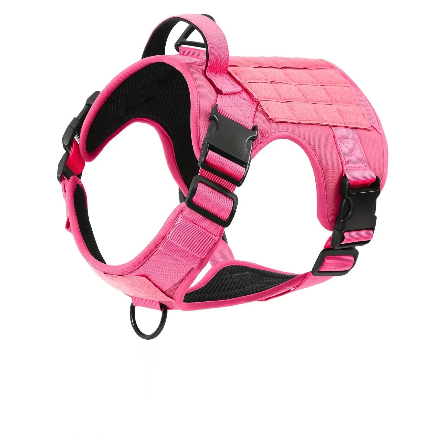 Tactical No-Pull Dog Harness – Reflective, Metal Buckles, Grab Handle (S–XL)