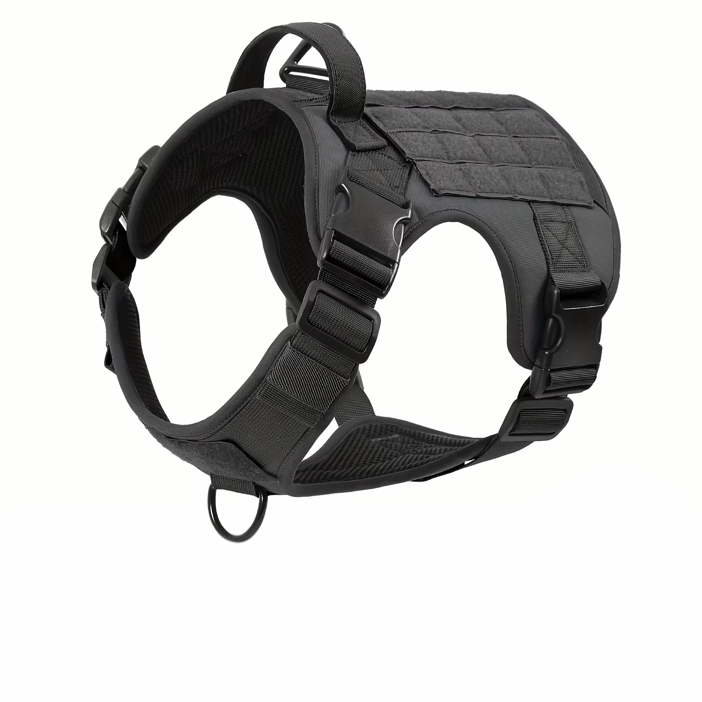 Tactical No-Pull Dog Harness – Reflective, Metal Buckles, Grab Handle (S–XL)