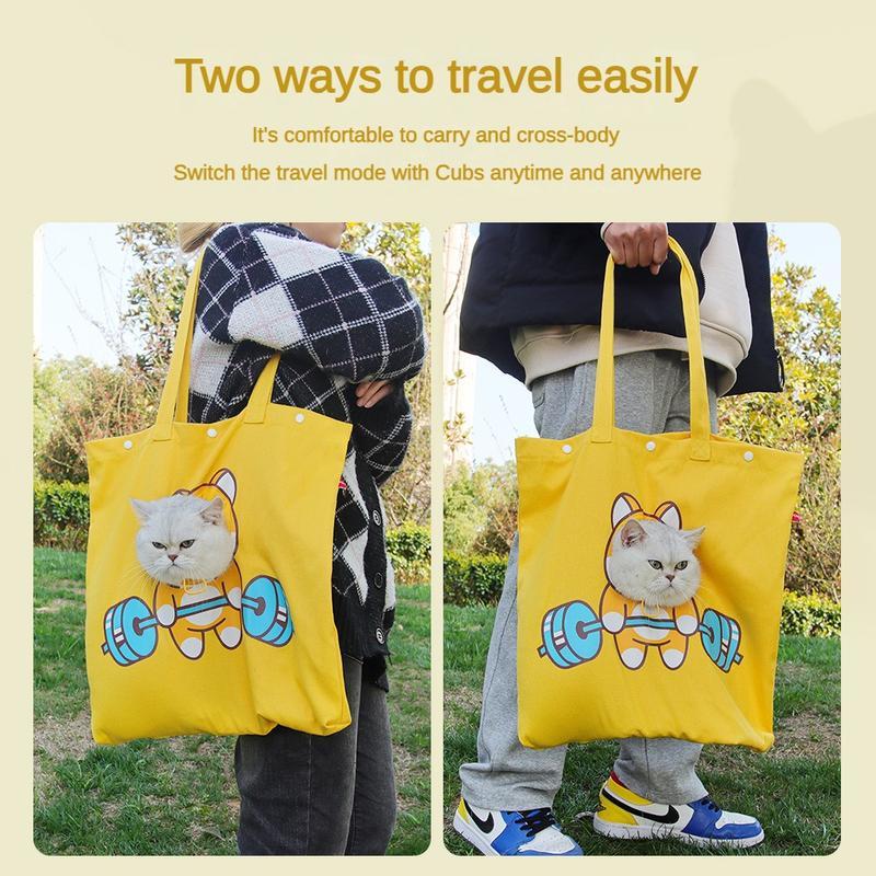 Canvas Cat Shoulder Carrier – Head-Out Tote, Lightweight (M/L)
