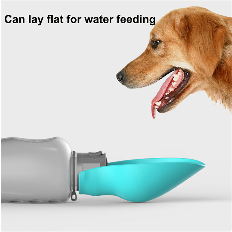 Spill-Proof Travel Water Bottle with Bowl (800 ml) – One-Hand Leak-Lock, BPA-Free