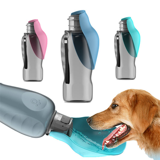 Spill-Proof Travel Water Bottle with Bowl (800 ml) – One-Hand Leak-Lock, BPA-Free
